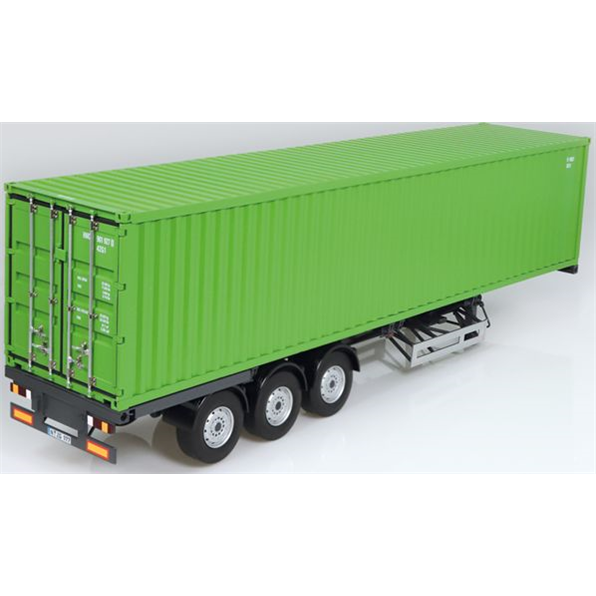 Semitrailer EU + 40 ft Sea Container Green