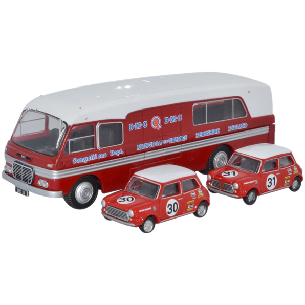 BMC Car Transporter and Two Minis BMC Compet
