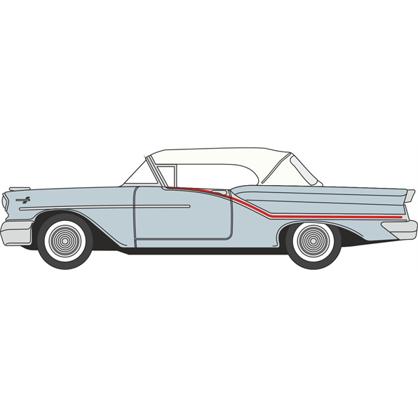 Oldsmobile 88 Convertible Gray/Red/White Closed Juneau Gray/Accent Red/White 1957