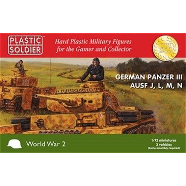 German Panzer III J, L. M and N Tank (Box) (Easy Assembly)