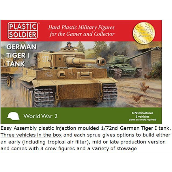 3 x Tiger I tanks - each can be Early/Mid/ /Late - each with 3 crew figures and stowage