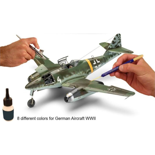 Model Color Set German Aircraft WWII 'Airbrush Ready' (8 x 17ml Acrylic Paints)