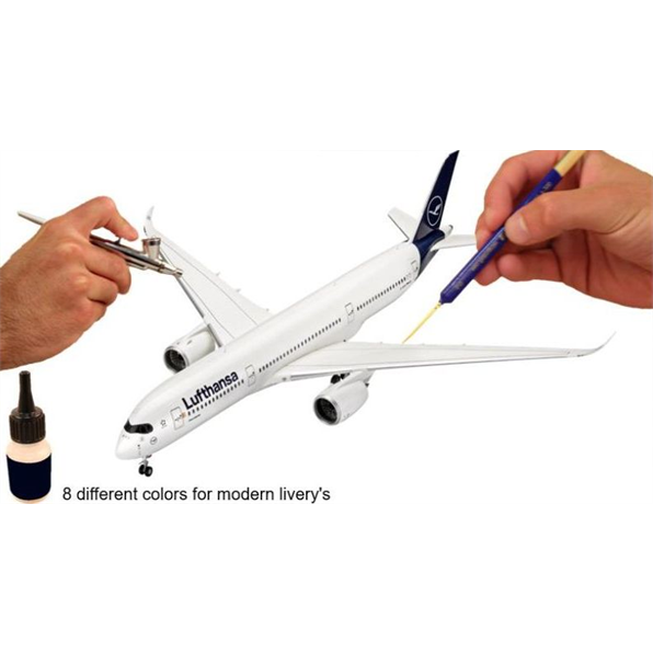 Model Color Set Modern Airliner Airbrush Ready (8 x 17ml Acrylic Paints)