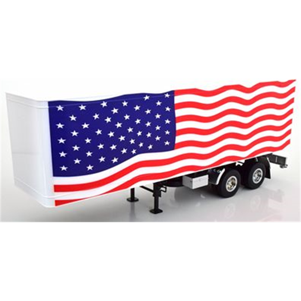 Truck Trailer Stars and Stripes White/Red Blue