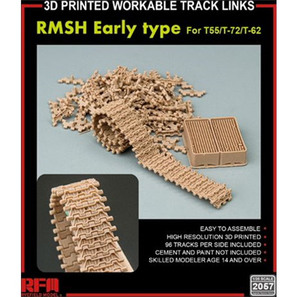 Workable Track Links RMSH Early Type T-55 T-72/T-62 (3D Printed)