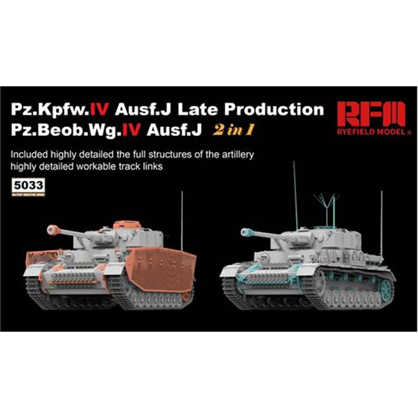 PZ.KPFW.IV AUSF.J Late Production /PZ.BEOB WG.IV Ausf.J (2 in 1) w/Workable Track Lin