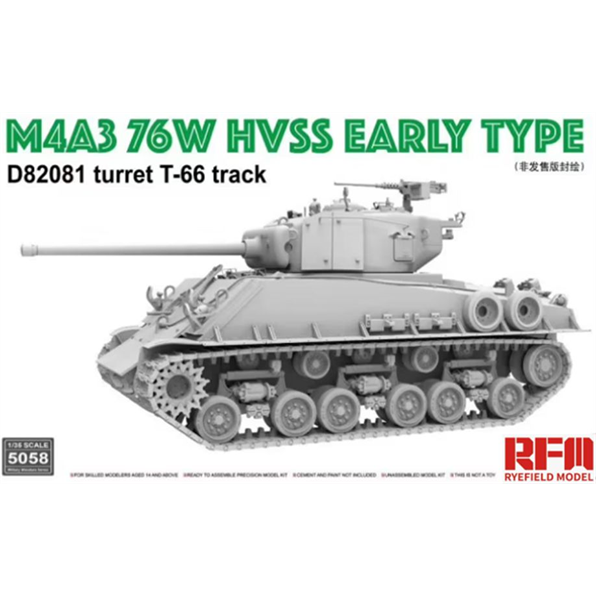 M4A3 76W HVSS Early Type D82081 Turret T-66 Track