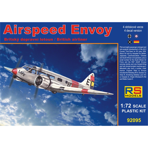 Airspeed Envoy Cheetah Engine (4 decal v. for Spain Rep.,France, South Africa)