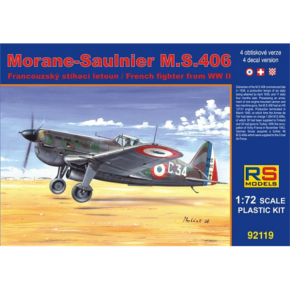 Morane Saulnier MS.406 France (4 decal v. for France, Switzerland, Croatia)