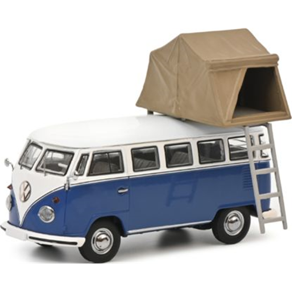 VW T1 Bus Blue w/Roof Tent