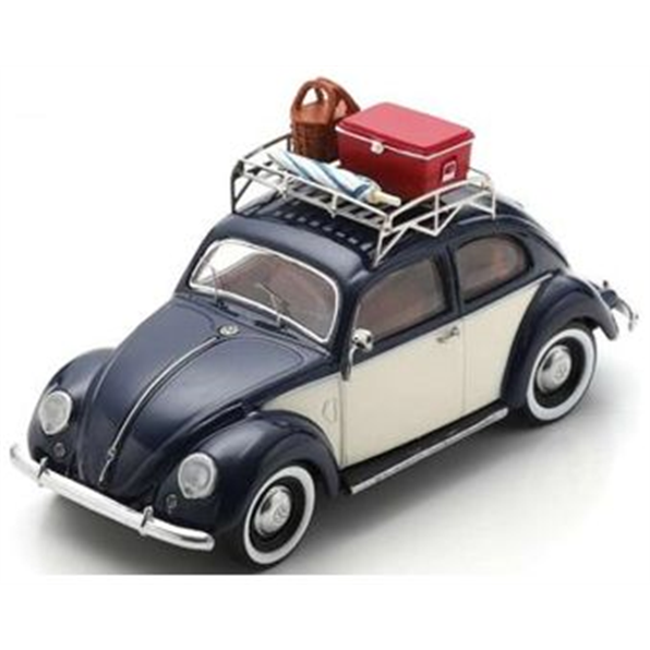 VW Beetle 'Summer Holidays' w/Roof Rack Camping Gear Dark Blue/White