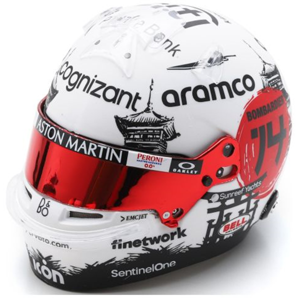 Aston Martin Aramco Cognizant F1 Team Fernando Alonso Helmet Japanese GP 2023