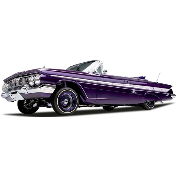 Chevrolet Impala 1961 Open Convertible Lowrider Purple (w/Movable Suspension)