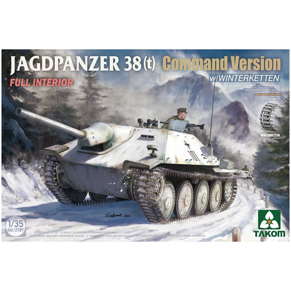 Jagdpanzer 38(t) Command Version w/Winterketten + Interior German WWII