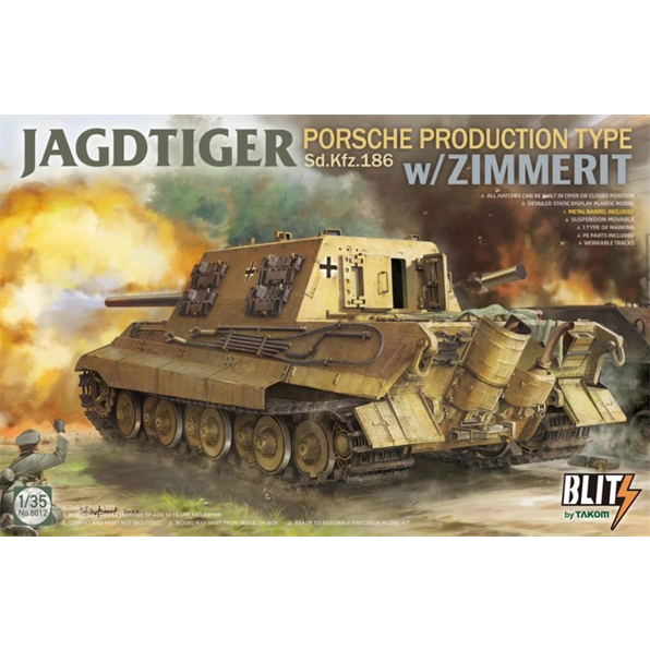 German Jagdtiger SdKfz 186 Porsche Turret w/Zimmerit