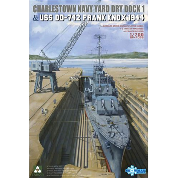 Charlestown Navy Yard Dry Dock 1 and USS Frank Knox DD-742 1944