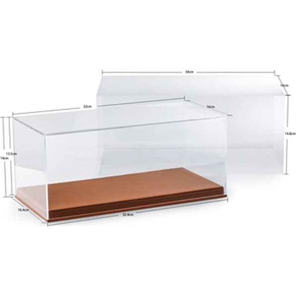 Top Marques 1:18 Display Case Brown Base (32 x 16.4 x 13.5 CM)
