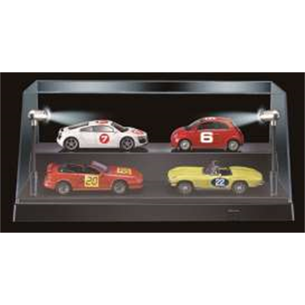Display Case and 2 LED Lamps (Black Base) 1:24/1:43/1:64