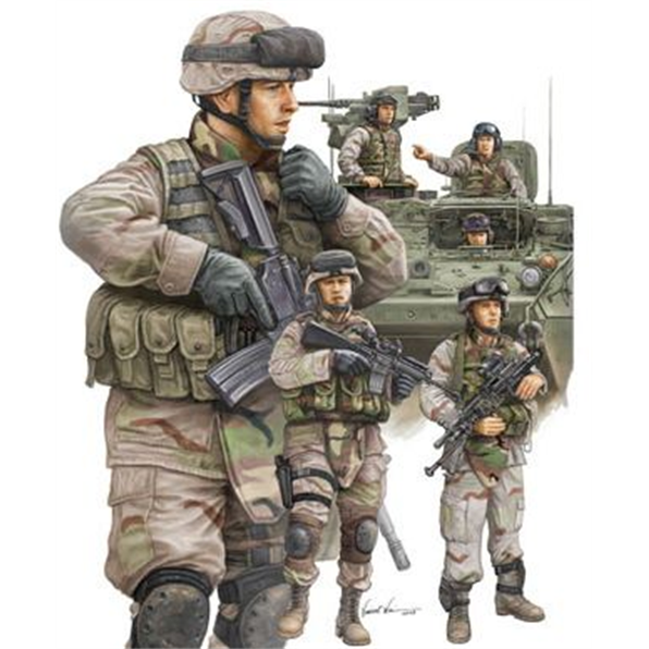 Modern US Army Armour Crewman and Infantry