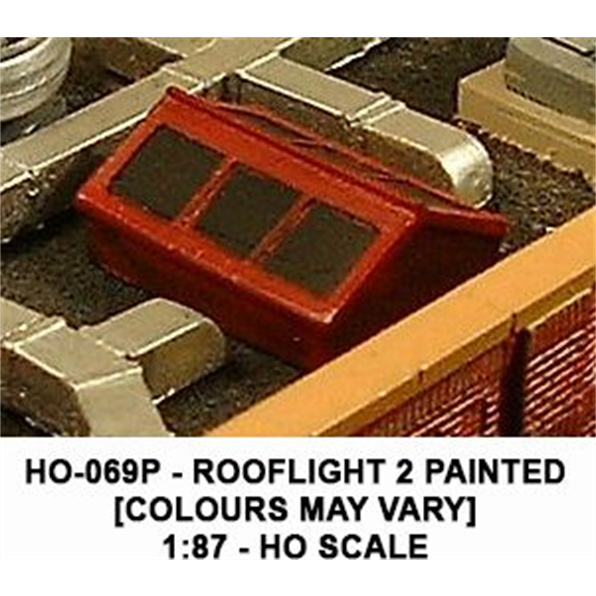 Roof Light 2 Painted (24mmLlong by 19mm by 10mm High) 3 Windows per Side x 2 pcs