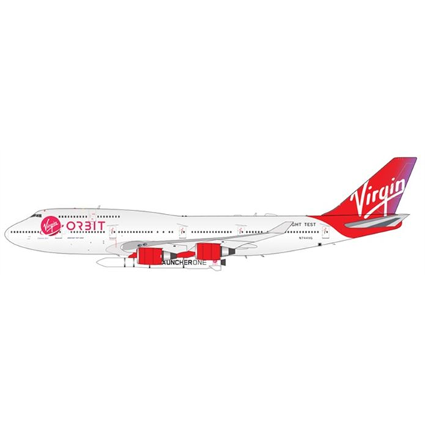 Boeing 747-400 Virgin Orbit N744VG Plus Wing Rocket and Stand