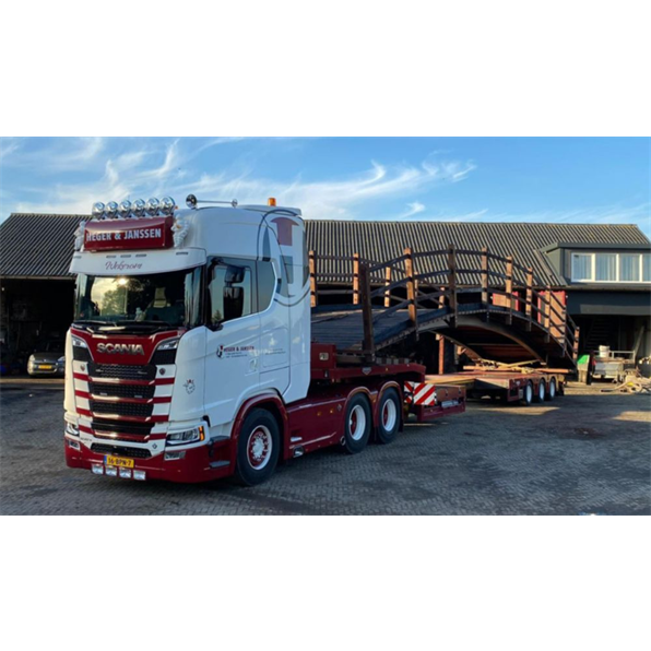 Scania S Highline CS20H 6X2 Tag Axle Semi Low Loader 3 Axle 'Heger + Janssen'