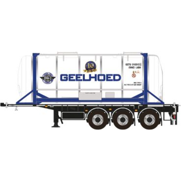 Container Trailer 3 Axle + 20ft Tank Container 'Geelhoed'
