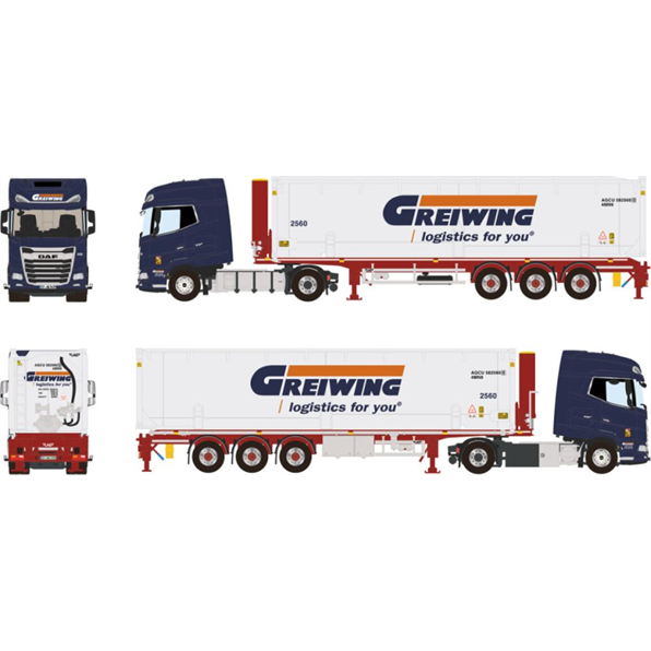 DAF XG+ 4x2 Bulk Container Trailer 3 Axle 'Greiwing'