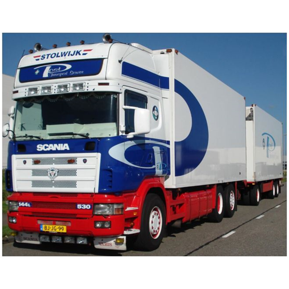 Scania R4 Topline Riged Reefer Truck 6x2 Reefer Turntable Trailer Marcel Post