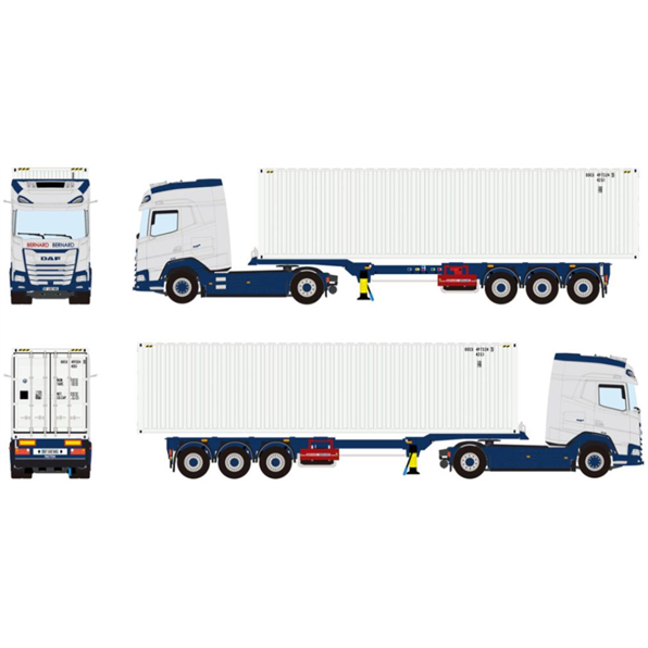 DAF XG+ 4x2 Flex Container Trailer 3 Axle + 40ft Container Bernard