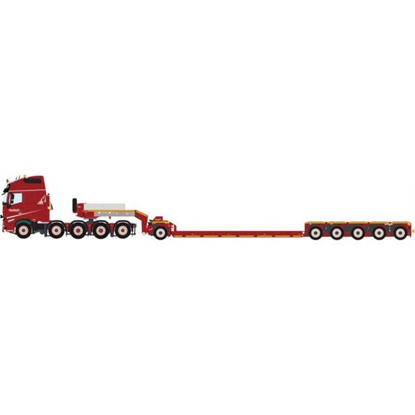 Volvo FH5 Globetrotter XL 10X4 Lowloader 5 Axle + Dolly 1 Axle Nooteboom Red Line'