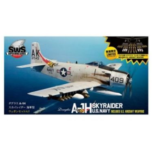A1 H Skyraider US Navy with Weapons Plastic Kit